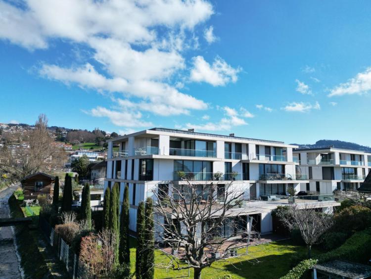 Port de Paudex: Appartement de standing avec vue panoramique, situé en seconde ligne du lac.