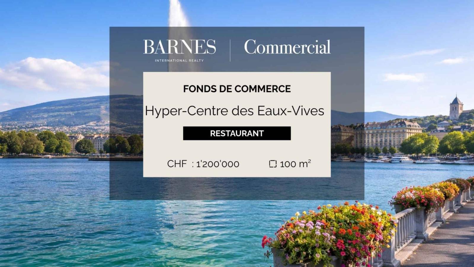 Fonds de commerce - restaurant - hyper-centre Eaux-Vives